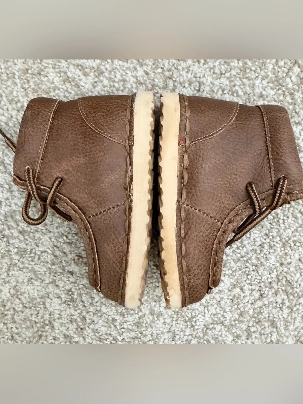 Twister infant baby Brown Lace-Up‎ Moccasin Boots Sz 8.9/9